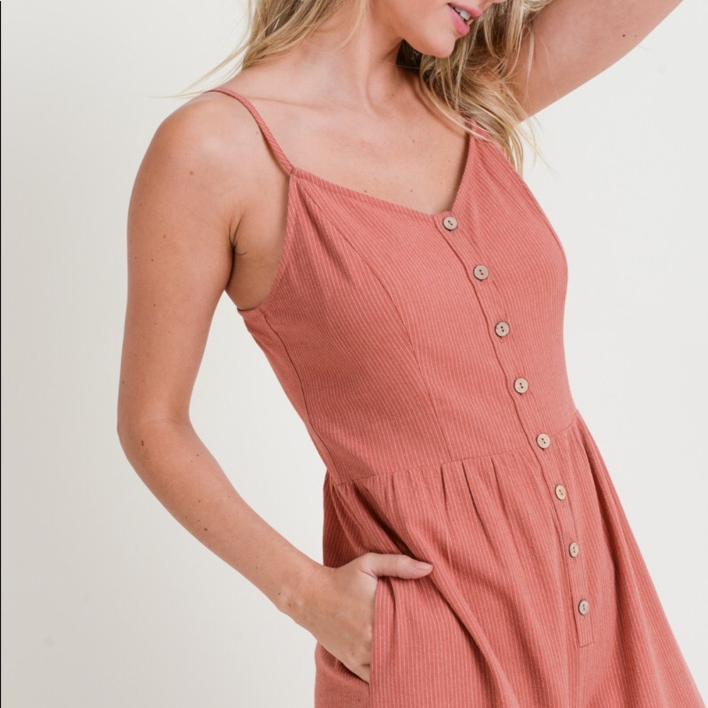 Armora’s | Pinstripe Criss Cross Back Jumpsuit 🌼 - Picture 5 of 7